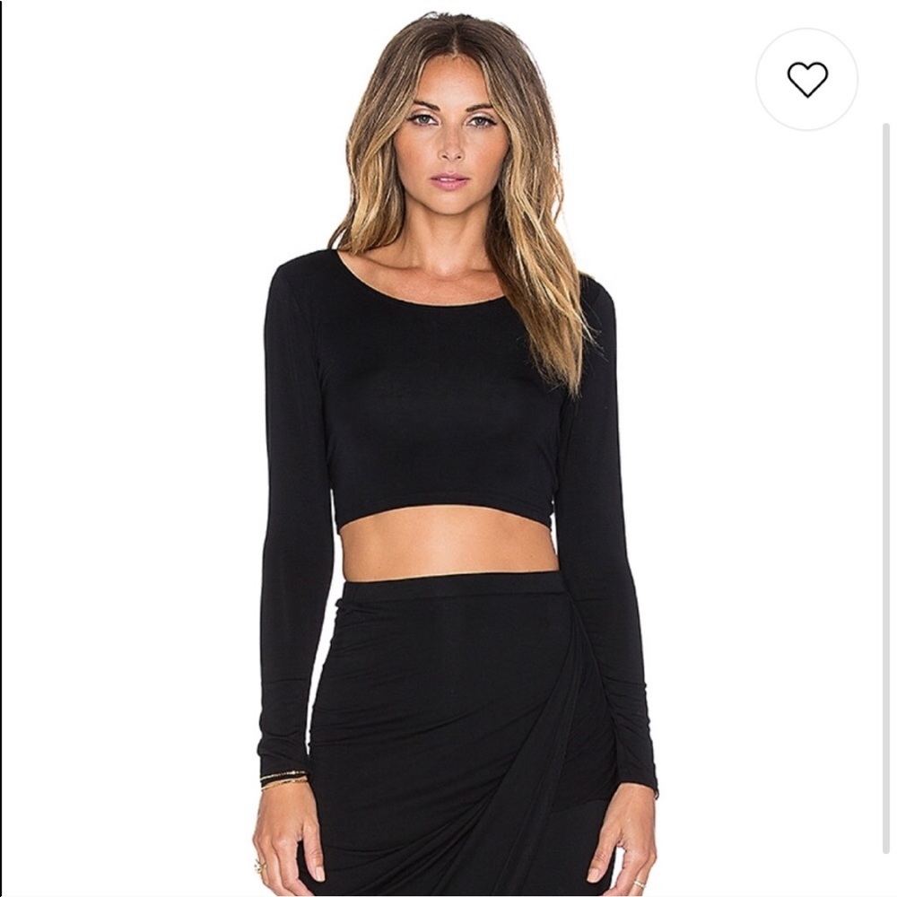 Lovers + Friends Black Crop Shirt